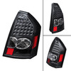 For 05-07 Chrysler 300 Black Rear LED Tail Lights Tail Lamps Brake Lights L&R