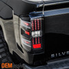Fit [Black] 2014-2018 Chevy Silverado 1500 LED Tail lights+3rd Brake Cargo Light