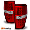 Fit 2009-2014 Ford F150 Pickup Truck LED Turn Signal Red Clear Tail Lights Lamps