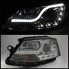 Fits Smoked 11-18 Vw Jetta DRL LED Light Tube Design Projector Headlights Lamps