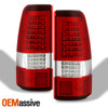 For 1999-2002 Chevy Silverado LED Tail Lights Housing & Red LED 3rd Brake Lamps