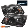 Fits 99-05 Vw Jetta Bora Mk4 JDM Black Projector R8 Style DRL LED Headlights Set