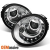 Fits 1998-2005 Volkswagen Beetle Coupe 2Dr DRL LED Projector Headlights Lamps