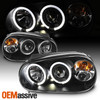 Fits 99-06 Vw Golf GTi JDM Black Halo Projector Headlights Lamps Pair Left+Right