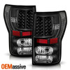 Fits 07-13 Toyota Tundra Pickup Truck Black LED Tail Lights Pair Replacement