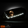 Fits 06-09 Volkswagen GTI/Jetta/Rabbit Black DRL Tube LED Projector Headlights