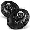 Fits 2006-2010 VW Beetle Black DRL LED Projector Headlights Head Lamps