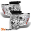 Fits 09-14 F-150 DRL Halo Projector Clear Headlights + [Smokey] LED Tail Lights