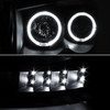 Fit 2006-2008 Ram 1500 06-09 Ram 2500 3500 Blk Halo Projector LED Headlights
