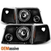 Fit 93-97 Ford Ranger Black Headlights+Corner Signal Lights w/Build-in Fog Light