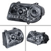 For 2005-2010 Chrysler 300 C Model Smoked LED Dual Halo Projector Headlight Pair