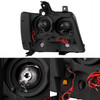 Fit 2007-2014 Suburban Tahoe Avalanche Black Smoked LED Projector Headlights
