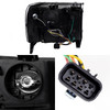 Fit 07-13 GMC Sierra Black Smoked LED Halo Projector Headlights+LED Tail Lights
