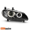 For 2008-2014 BMW X6 E71 HID/Xenon AFS Projector Black Headlight Left+Right Pair
