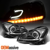 For 12-14 Mercedes Benz W204 C-Class C250 C350 Projector LED DRL Black Headlight