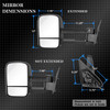 Fit 1999-2007 Silverado Tahoe Smoke LED Signal Towing Manual Side Mirrors