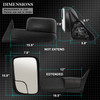 Fits 94-01 Ram Pickup Driver / Left Manual Rotatable Towing Trailer Side Mirror