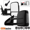 Fit 2014-2018 Chevy Silverado / GMC Sierra Power Heated Smoke LED Tow Mirrors