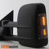 Fit 2014-2018 Chevy Silverado / GMC Sierra Power Heated Smoke LED Tow Mirrors
