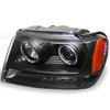 Fit 99-04 Jeep Grand Cherokee Black Projector Headlights light Lamp Replacement