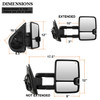 Fit Chrome Cover 07-13 Silverado Suburban Sierra Power Heated LED Towing Mirrors