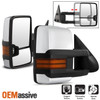 Fit Chrome Cover Silverado Suburban Sierra Manual LED Signal Side Towing Mirrors