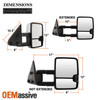 Fit Chrome Cover Silverado Suburban Sierra Manual LED Signal Side Towing Mirrors