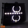 Fit 07-13 GMC Sierra *Exclusive* SMD LED Halo Black Smoked Headlights+Tail Lamps
