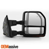 Manual Telescoping Towing Mirrors For 08-15 Ford Superduty Red Smoked LED Signal