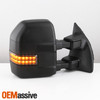 Manual Telescoping Towing Mirrors For 08-15 Ford Superduty Red Smoked LED Signal