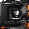 Fit 07-13 Silverado LED Halo Black Projector Headlights+LED Tail Lights