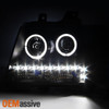 Fit 07-14 Suburban 1500 2500 Tahoe Avalanche Black LED Halo Projector Headlights