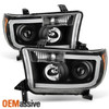 Fits 2007-2013 Toyota Tundra 08-17 Sequoia Black LED Tube Projector Headlights