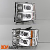 Fit 2007-2014 GMC Sierra 1500 / 2500HD / 3500HD LED Headlights Lamps Left+Right