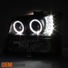 Fit 2003-2006 Chevy Silverado Black Halo LED Projector Headlights+Corner Bumper