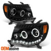 Fits 05-11 Toyota Tacoma Black Halo Projector LED Headlights LH+RH set 2005-2011