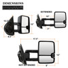 Fit 07-13 Silverado Suburban Sierra Power Heated Smoke LED Signal Towing Mirrors