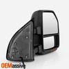 POWER Heated Towing Mirror For 08-16 F250/350/450 SuperDuty LED Signal Red Smoke