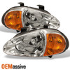 Fit 93-97 Honda Del Sol Replacement 1PC Amber Headlights Corner Signal LH+RH