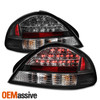Fits 99-05 Grand AM Black Bezel Headlights Replacement + LED Black Tail Lights