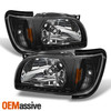 For 2001-2004 Toyota Tacoma LED Black Headlight w/ Corner+JDM Blk Tail Lamp Pair