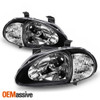 Fit 93-97 Honda Del Sol Black 1 Piece Headlights Corner Signal Lamps L + R