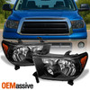 Fits 07-13 Tundra 08-17 Sequoia Black Headlights Headlamps Pair LH+RH 2007-2017