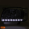 Fits 2001-2004 Toyota Tacoma 1Pc Smoked Headlight+Dark Red Tail Light Brake Lamp