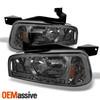 For 2006-2009 Dodge Charger Chrome Smoked LED Headlights + Smoke Fog Light Pair