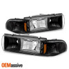 Fit 91-96 Chevy Impala Caprice Black Replacement 1PC LED Headlights/Corner Lamps