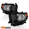 Fits 14-21 Toyota Tundra Truck Black Headlights Lamps Pair & Black LED Taillight