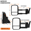 Fit 1988-98 Chevy GMC C/K 1500 2500 3500 Towing Manual Side Mirrors Replacement
