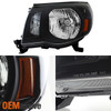 Fits 2005-2011 Toyota Tacoma Black Headlights+ Dark Red LED Tail Brake Lamp Pair
