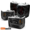 For 1993-1998 Jeep Grand Cherokee LED Smoked Headlight w/ Corner+Smok Tail Light